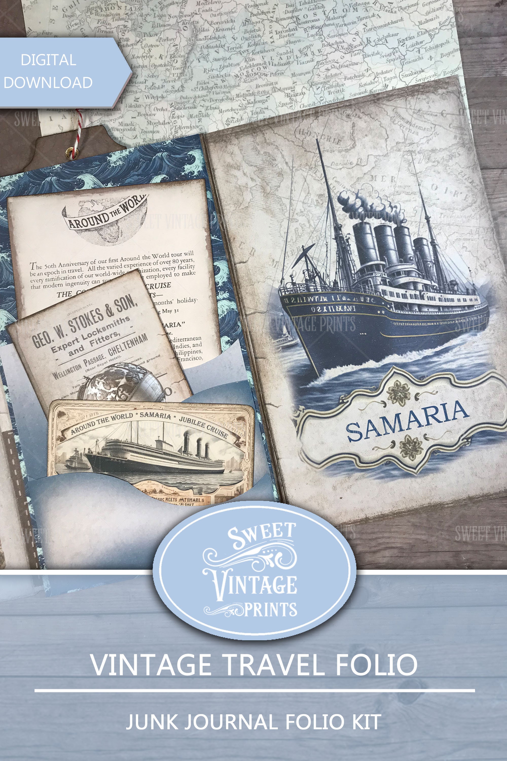 Junk Journal Folio Kit Vintage Travel Vintage Travel - Etsy