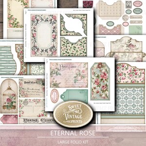 Shabby Rose Printable Folio Kit | Romantic Junk Journal Digital ...