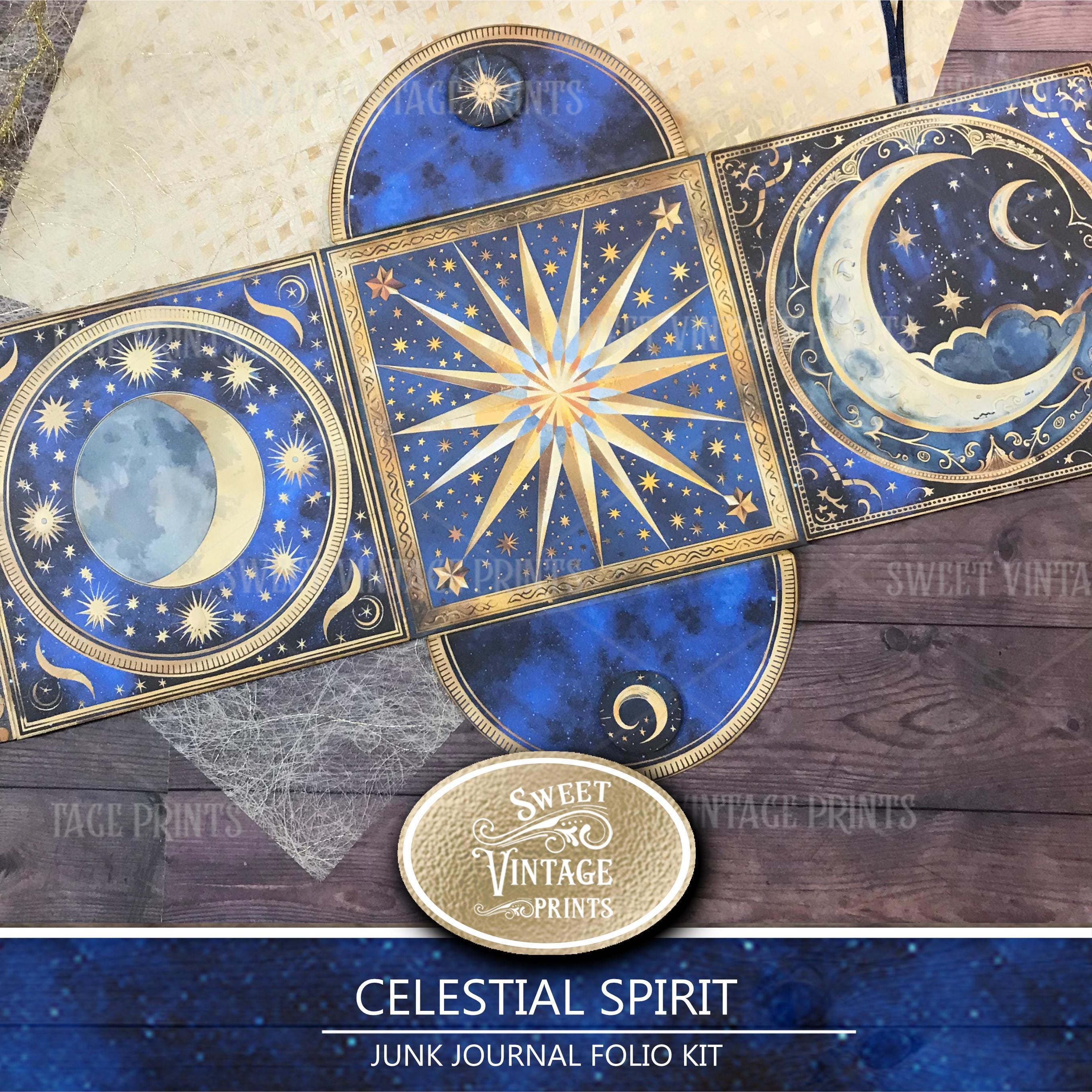 Celestial Spirit Junk Journal Folio | Sun Moon Stars Printable Folio ...