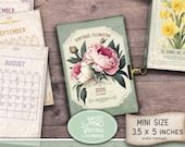 Printable 2026 Mini Calendar | Vintage Flowers Calendar | DIY Planner digital download | Sweetvintageprints