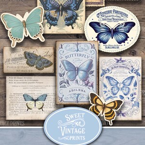 Butterfly Junk Journal Folio Kit | Vintage Printable Folder ...