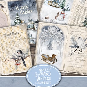 Winter Garden Junk Journal BUNDLE, Christmas Printable Journal, Winter ...