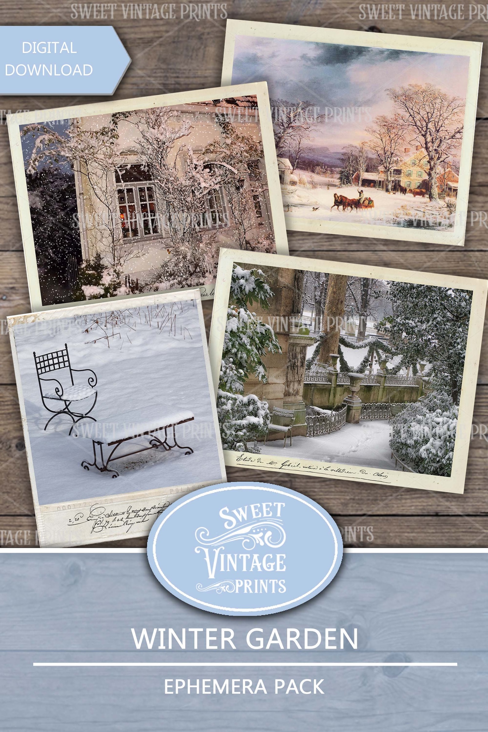 Winter Garden Junk Journal BUNDLE, Christmas Printable Journal, Winter ...