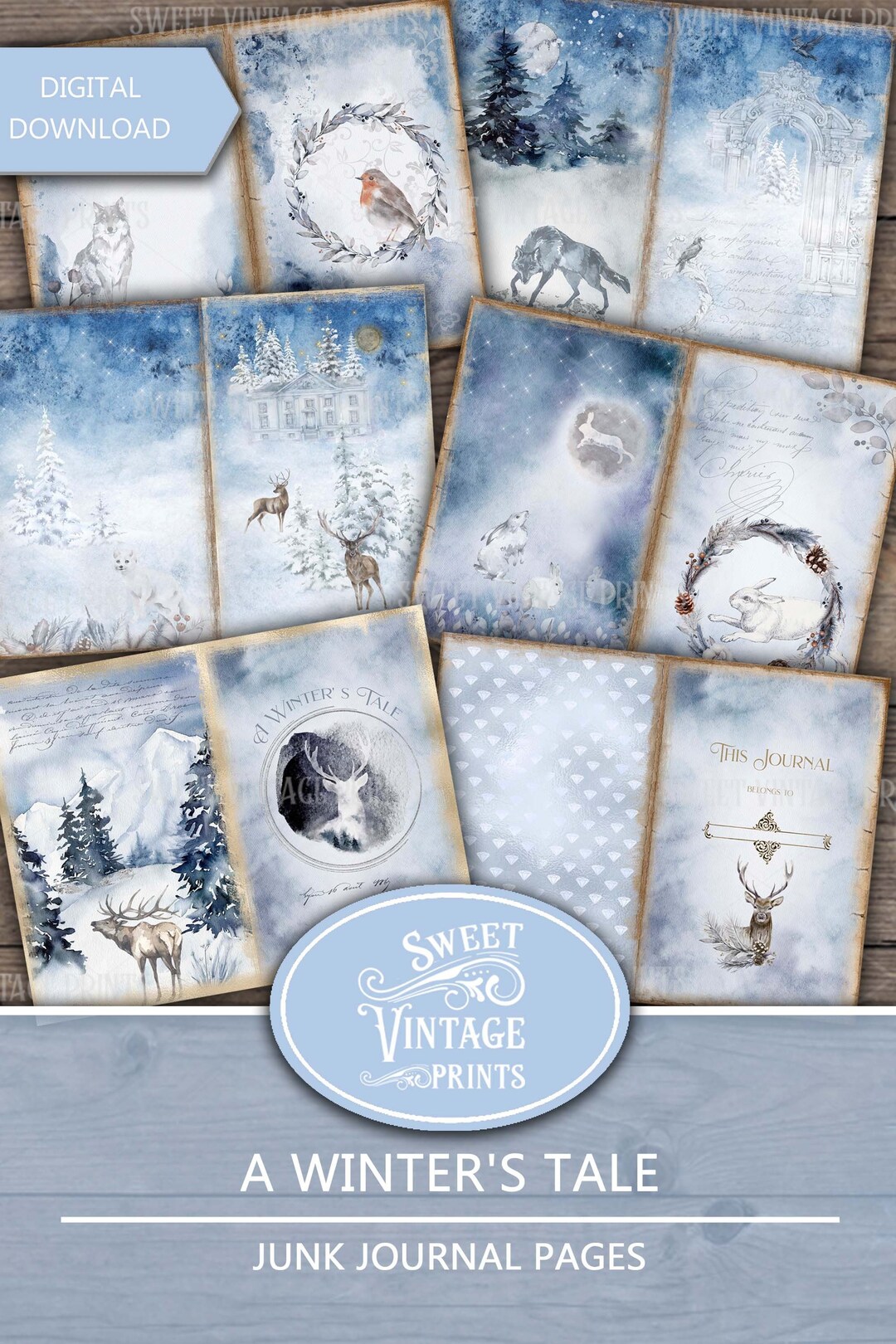 A Winter's Tale Journal Pages, Junk Journal, Magic, Winter, Whimsical ...