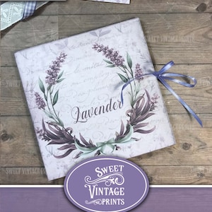 Junk Journal Fólio Lavanda | Fólio para impressão de lavanda vintage | Coisas efêmeras roxas lavanda | Fólio de flores nº 5 | Estampas doces vintage | valor