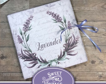 Junk Journal Folio Lavender | Vintage Lavender Printable Folio | Lavender Purple Ephemera | Flower Folio No. 5 | Sweetvintageprints | lvd