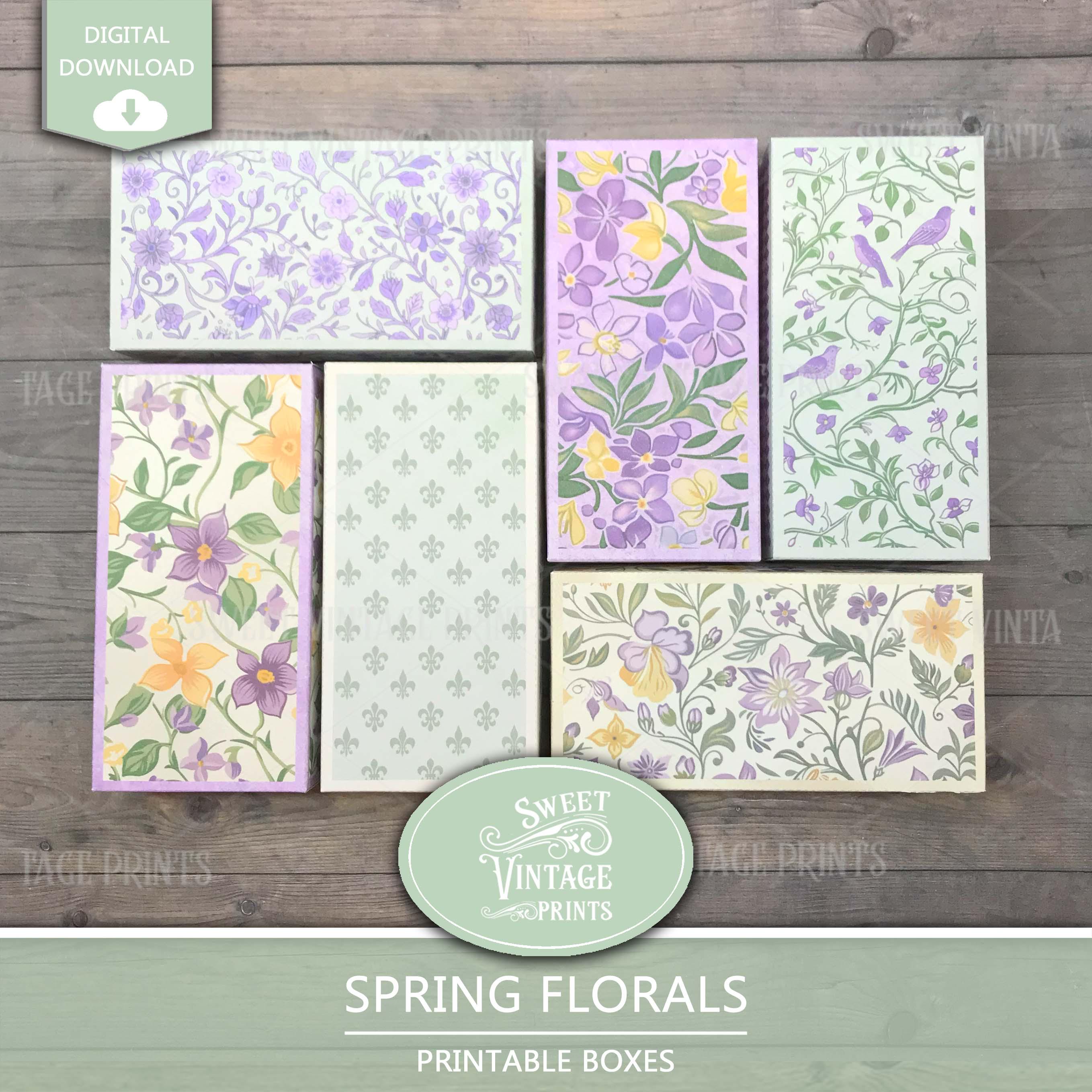 Printable Spring Floral Boxes | DIY Spring Crafting Kit | Small Gift ...