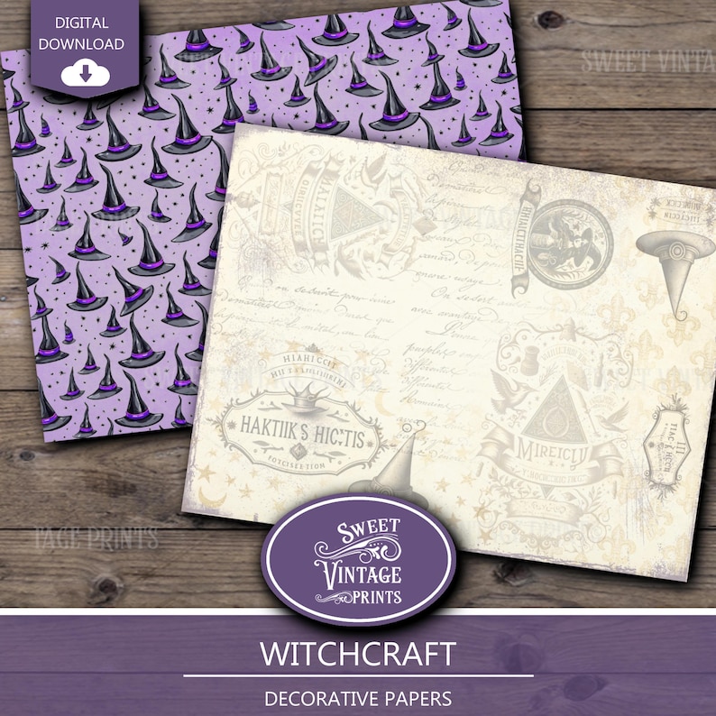 Witch Digital Paper Pack | Witchcraft Junk Journal | Halloween ...
