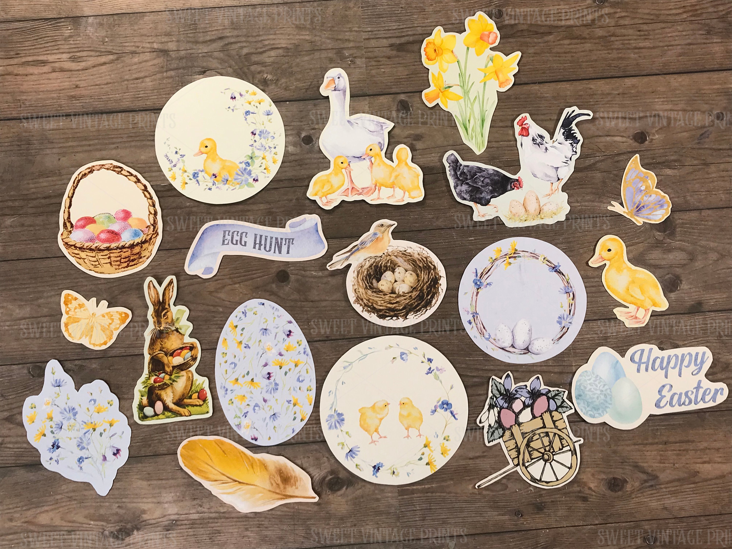 Easter Birds, Loaded Tags, Spring Labels, Easter Tags, Easter Fussy Cut ...