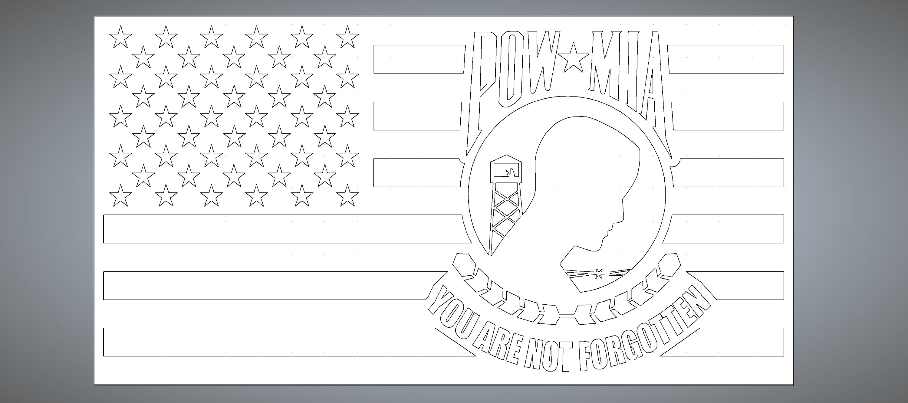 Pow Mia Pow American Flag Vector Black White Clip Art - vrogue.co