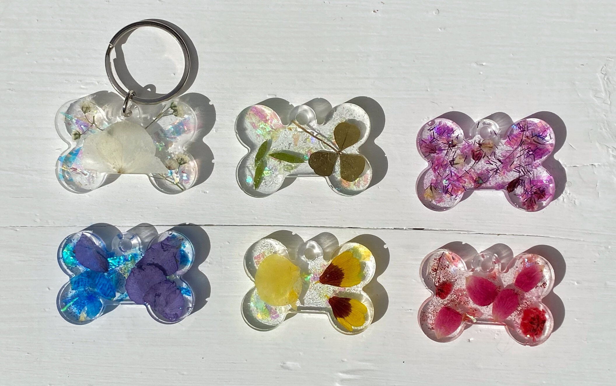 Small Customized epoxy resin dog tag. Made with real dried Etsy