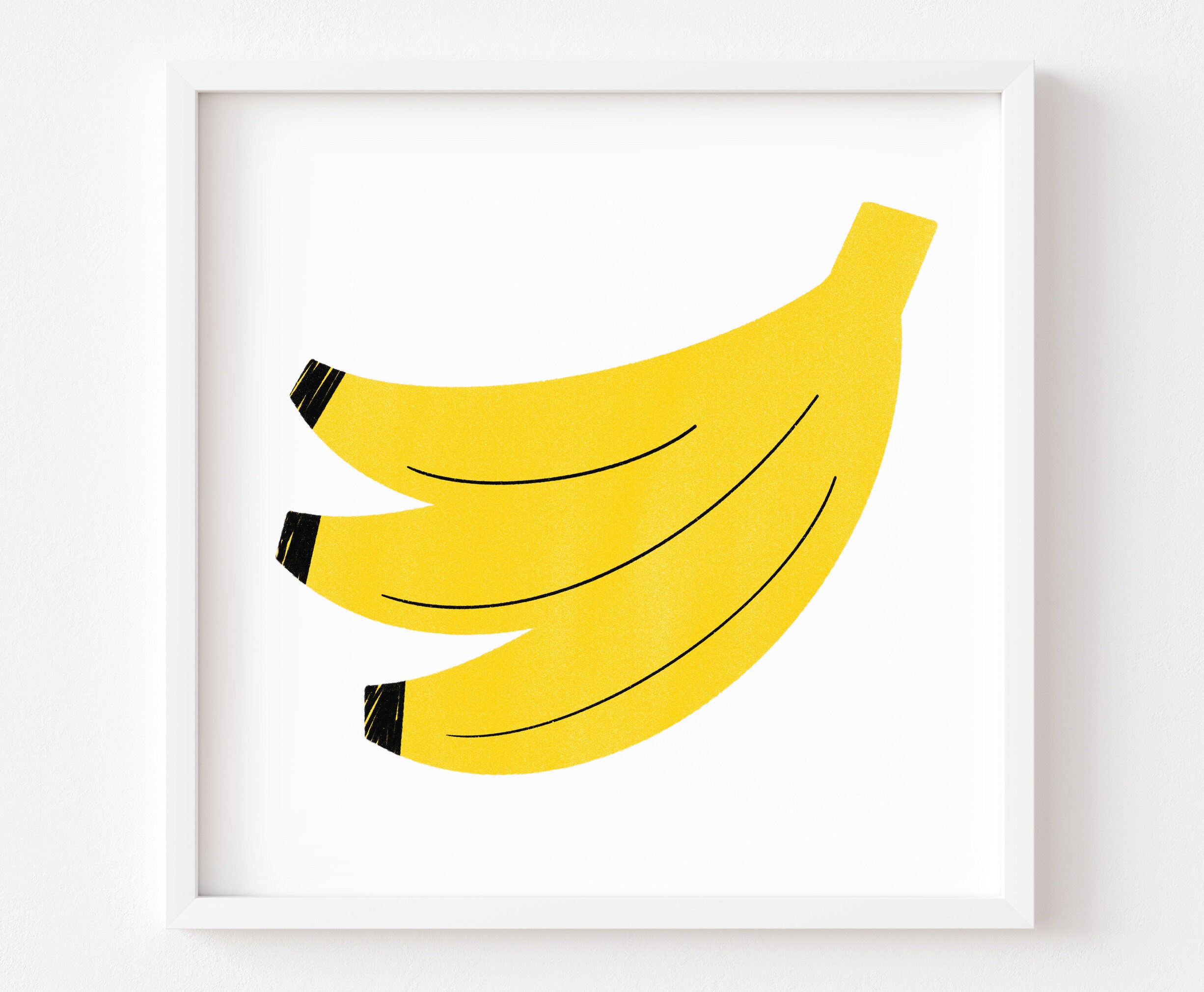 BANANA Bright Color Illustration print Minimal Wall Art Etsy
