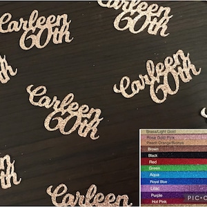 Birthday Confetti Custom Name Age Personalized Any 2 Words Any Colors Anniversary Table Scatter Decoration