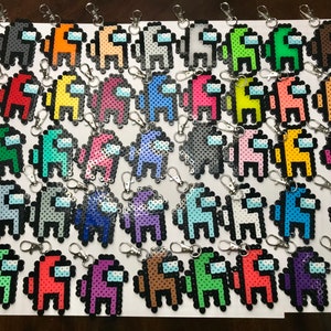 Colorful Among Us Keychains Birthday Party Favors Goodie Bags Cupcake Toppers