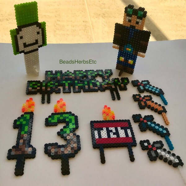 Perler Beads Birthday Cake - Etsy