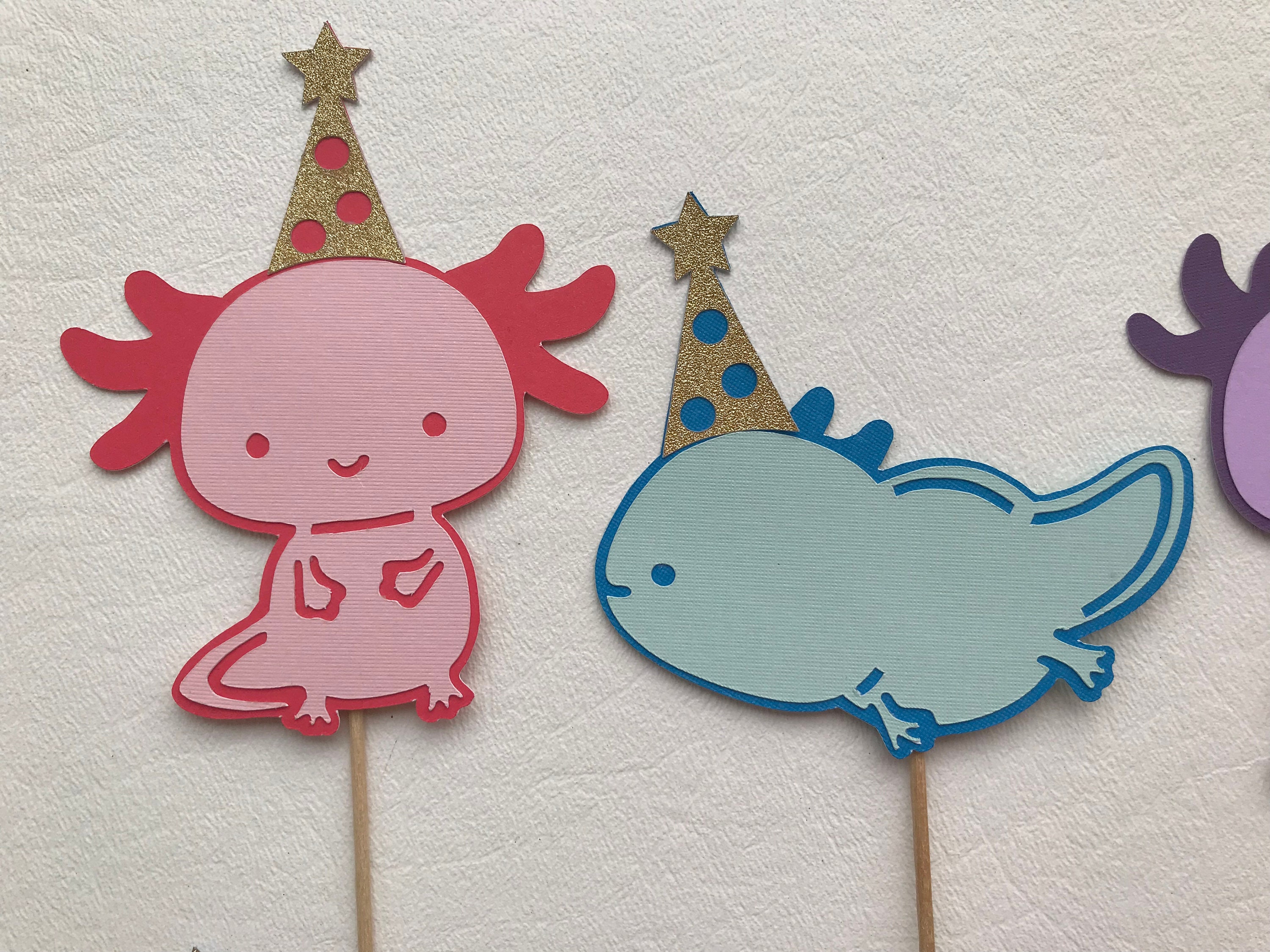 Axolotl Fun Birthday Cupcake Toppers – The Painted Barn Studio