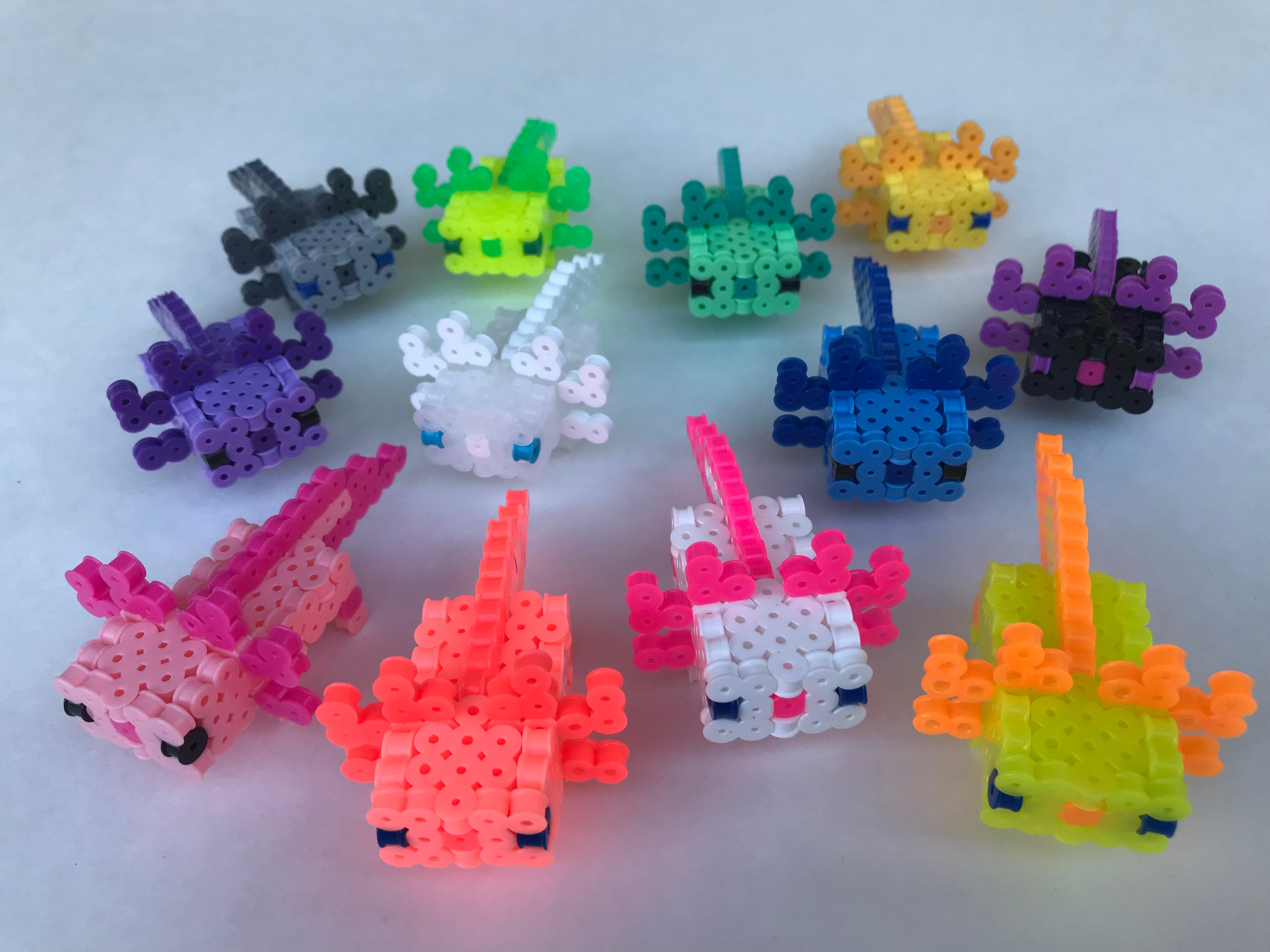 Perler Bead MC Axolotl Diy Perler Bead Crafts, Perler Bead