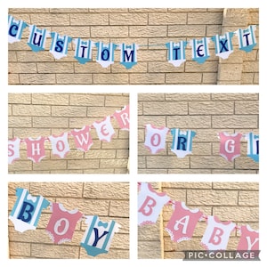 Custom Text - Baby Shower - Gender Reveal - Oh Baby - Baby Name - It’s a Boy - It’s a Girl - Welcome Baby X - Onesie Boy Girl Twins Banner