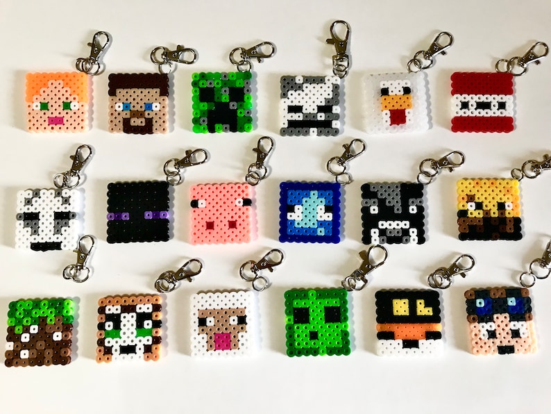 Minecraft Party Favors Swivel Snap Hooks Keychains Lanyard Clips Kids ...