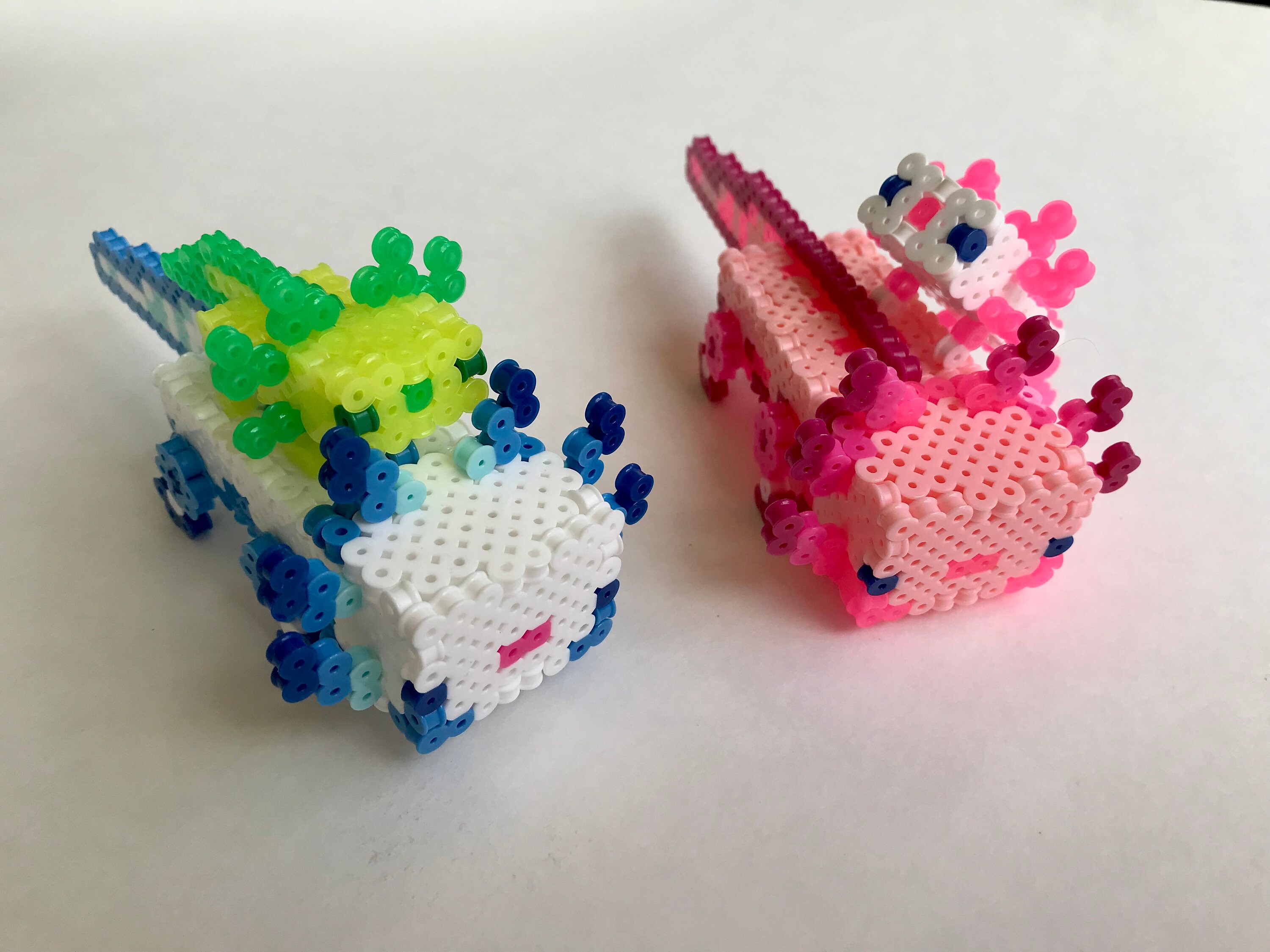 Mine Craft 3D Pink Axolotl Puzzles Figurine Cake Topper Kids Room Desk Decor