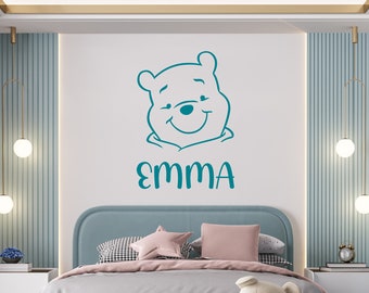 Personalized Name Wall Sticker Custom Vinyl Decal Winnie The Pooh Stencil Kids Boy Girl Bedroom Cartoon Art Decor