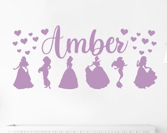 Personalized Name Wall Sticker Custom Vinyl Decal Princess Disney Fairy Stencil Kids Bedroom Cartoon Art Decor