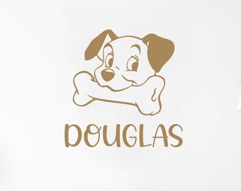 Personalized Name Wall Sticker Custom Vinyl Decal 101 Dalmatians Puppy Dog Disney Cartoon Stencil Kids Bedroom Cartoon Art Decor