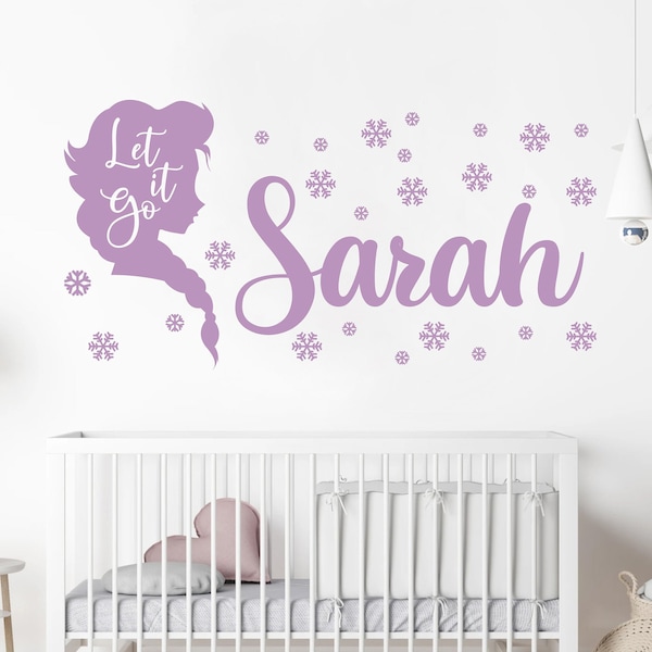 Frozen Name Wall Decal Etsy