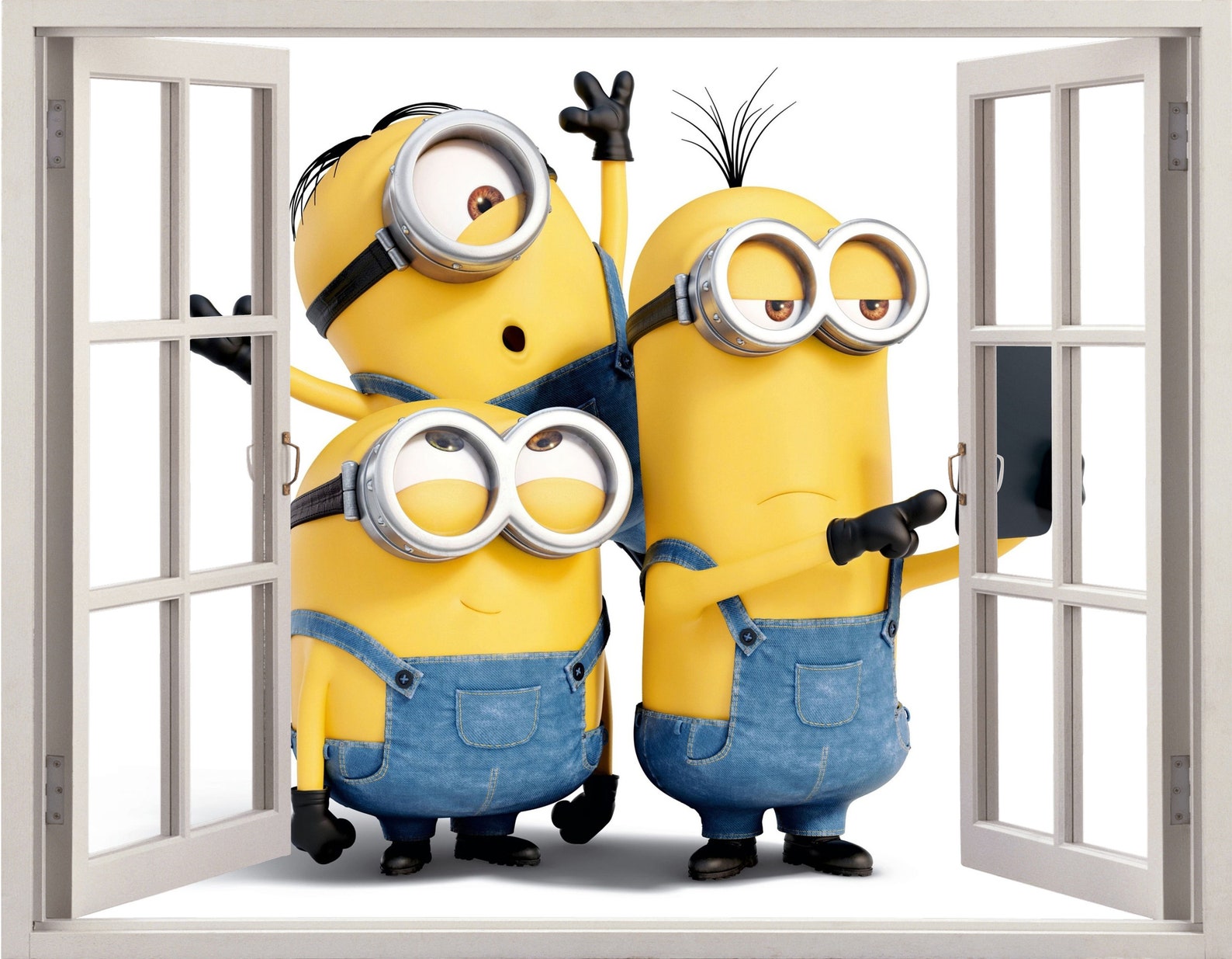Minions 3D Wallpaper Decal Despicable Me Window View Wall - Etsy