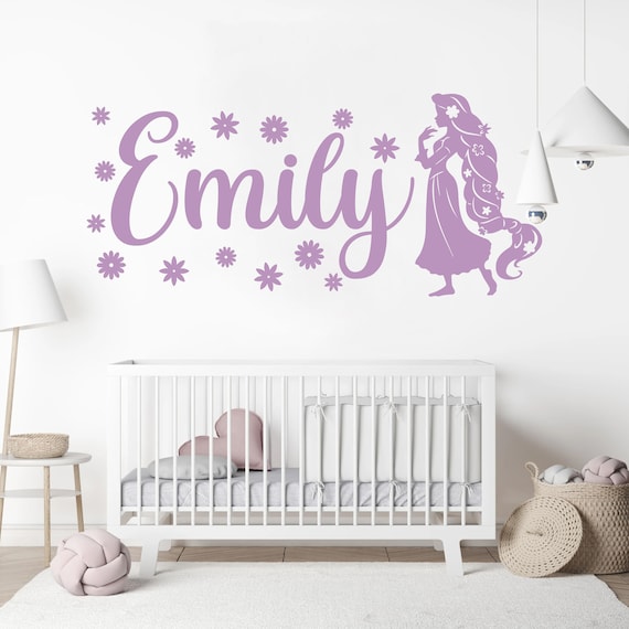 Custom Personalised Princess Name Wall Stickers Vinyl Decals Nursery Kids Decor 