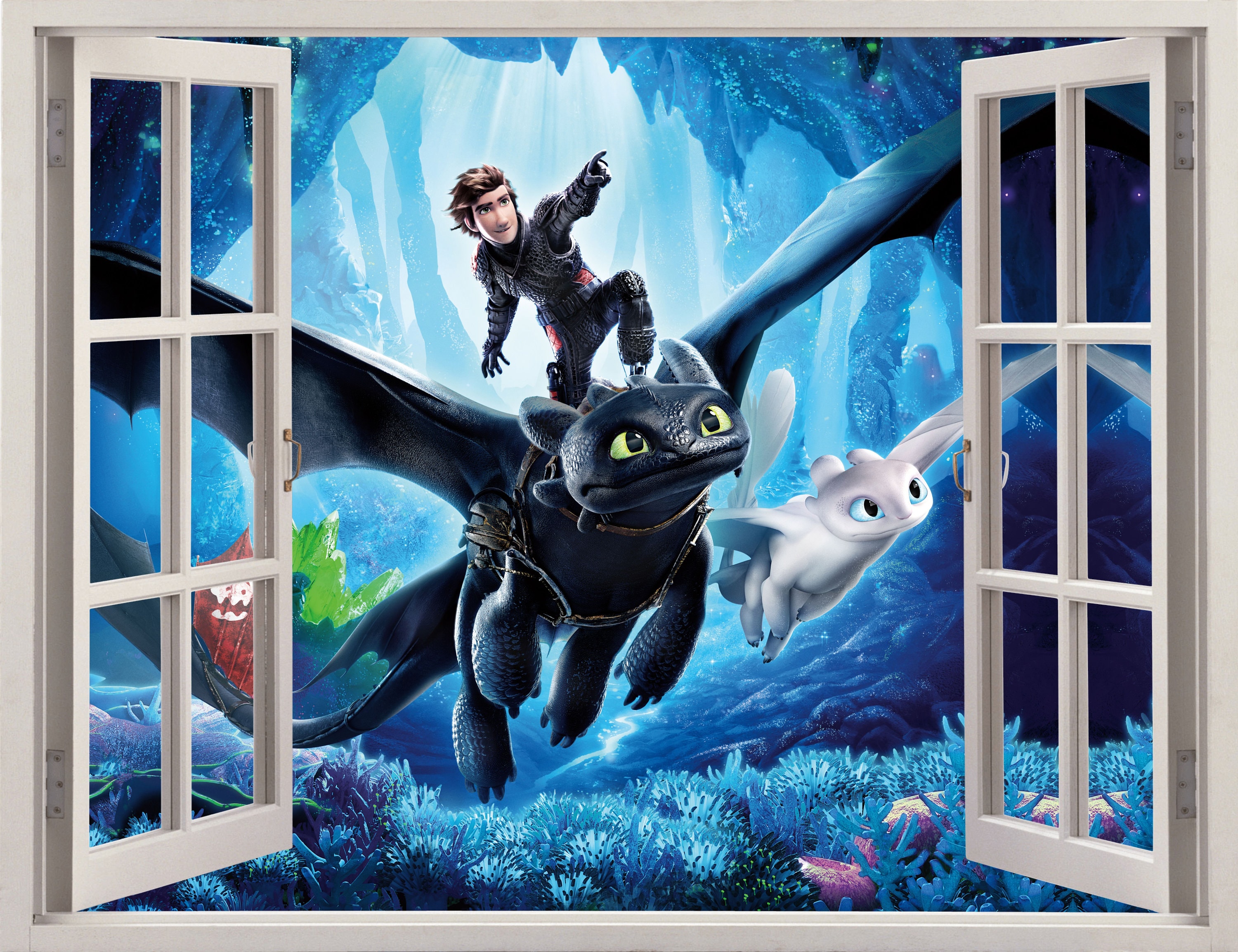 How to Train Your Dragon Movie 3D Wallpaper Decal Toothless - Etsy