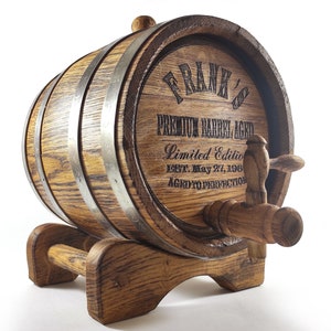 Recipiente para vino para whisky, barril de madera personalizado de 30  litros de barril de whisky, grifo de resina de roble macizo Brandy barril  para