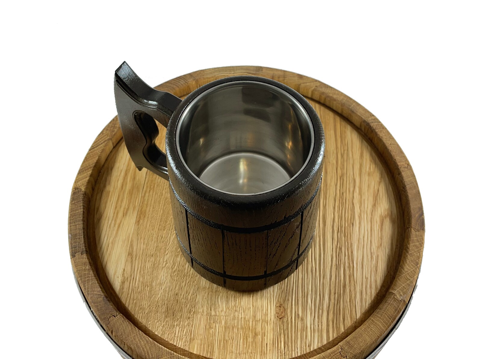 viking wooden beer mug
