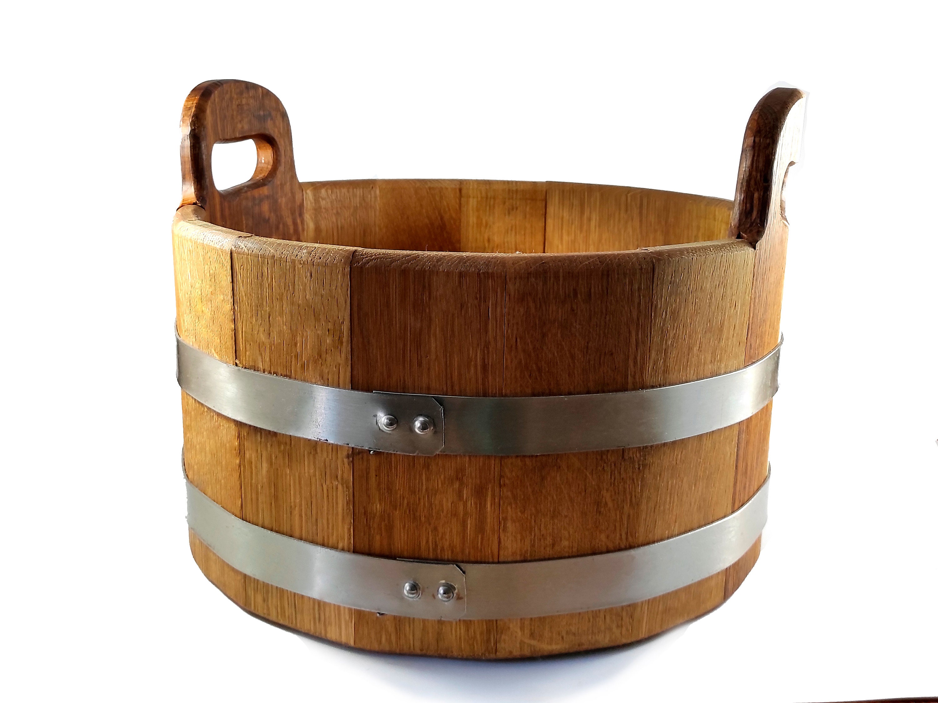 Wooden Sauna Bucket 10L Wooden Bath Barrel Oak Bath Set Etsy
