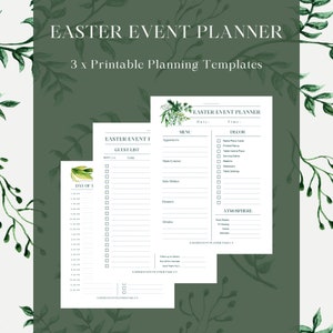 Easter Weekend Planner, Printable Dinner Party Planner Kit, Easter Weekend Event Planning, Party Planning Book, Spring Party, Organizer