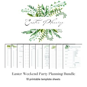 Easter Planner Printable BUNDLE, Printable Dinner Party Planner Kit, Easter Weekend Event Planning, Party Planning Book, Spring Organizer
