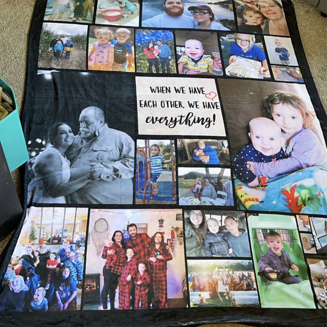 Custom photo blanket commemorative blanket birthday gift Etsy
