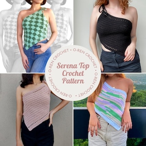 Serena Top | Crochet Pattern | One Shoulder Crop Top | O-Ren Crochet
