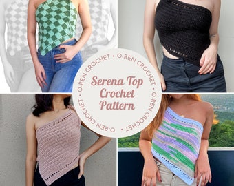 Serena Top | Crochet Pattern | One Shoulder Crop Top | O-Ren Crochet