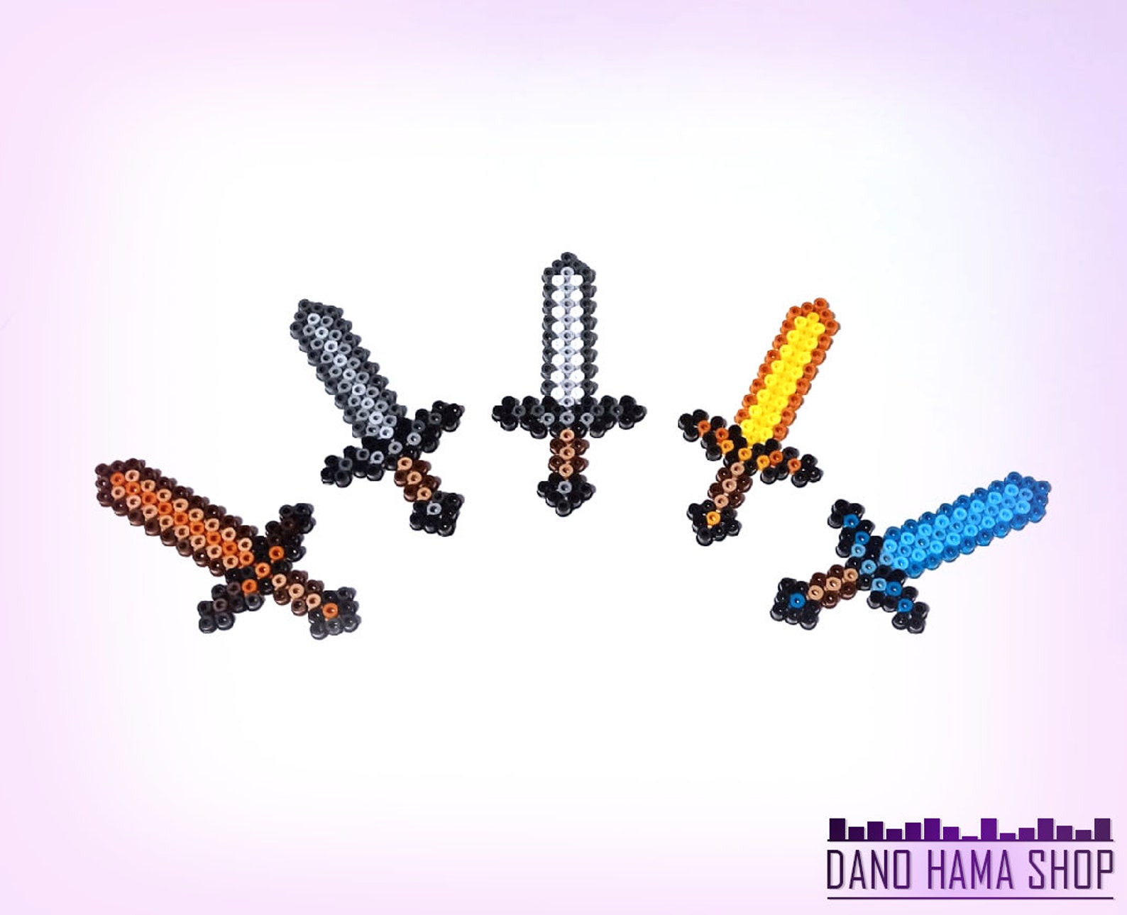 Minecraft espadas hama beads pixel art Etsy