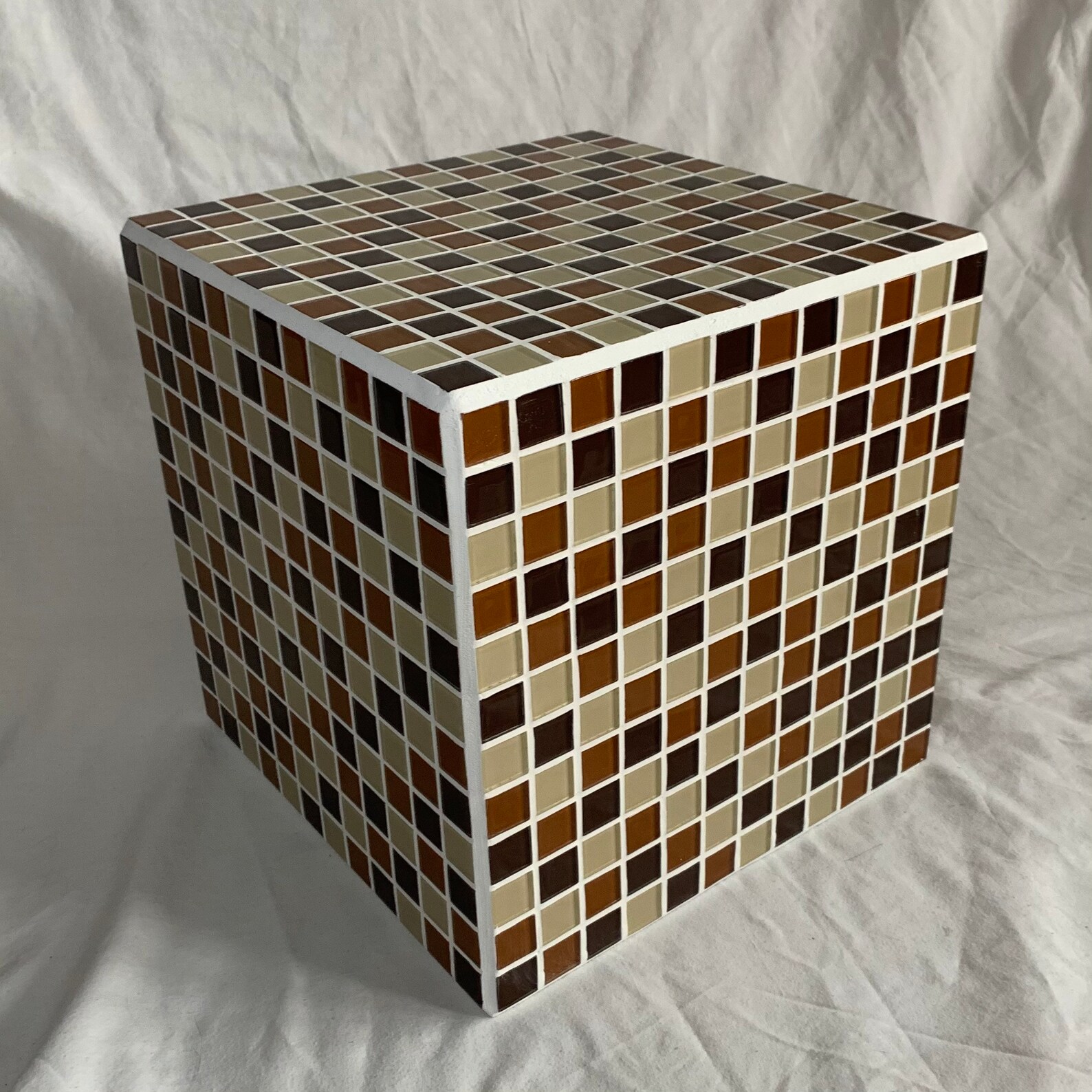 Handmade Mosaic Tile Cube Side Tables 30cm by 30cm 8 Colours Available