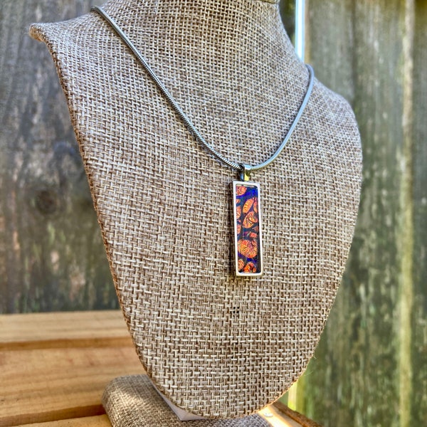 Pendant Necklace Titanium Pendant Inlay Necklace Lava Burl