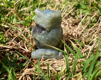 Owl Crystal Labradorite Crystal Gemstone Hand Carved Owl Palm Crystal Hand Gem Gift Idea Decor 49mm