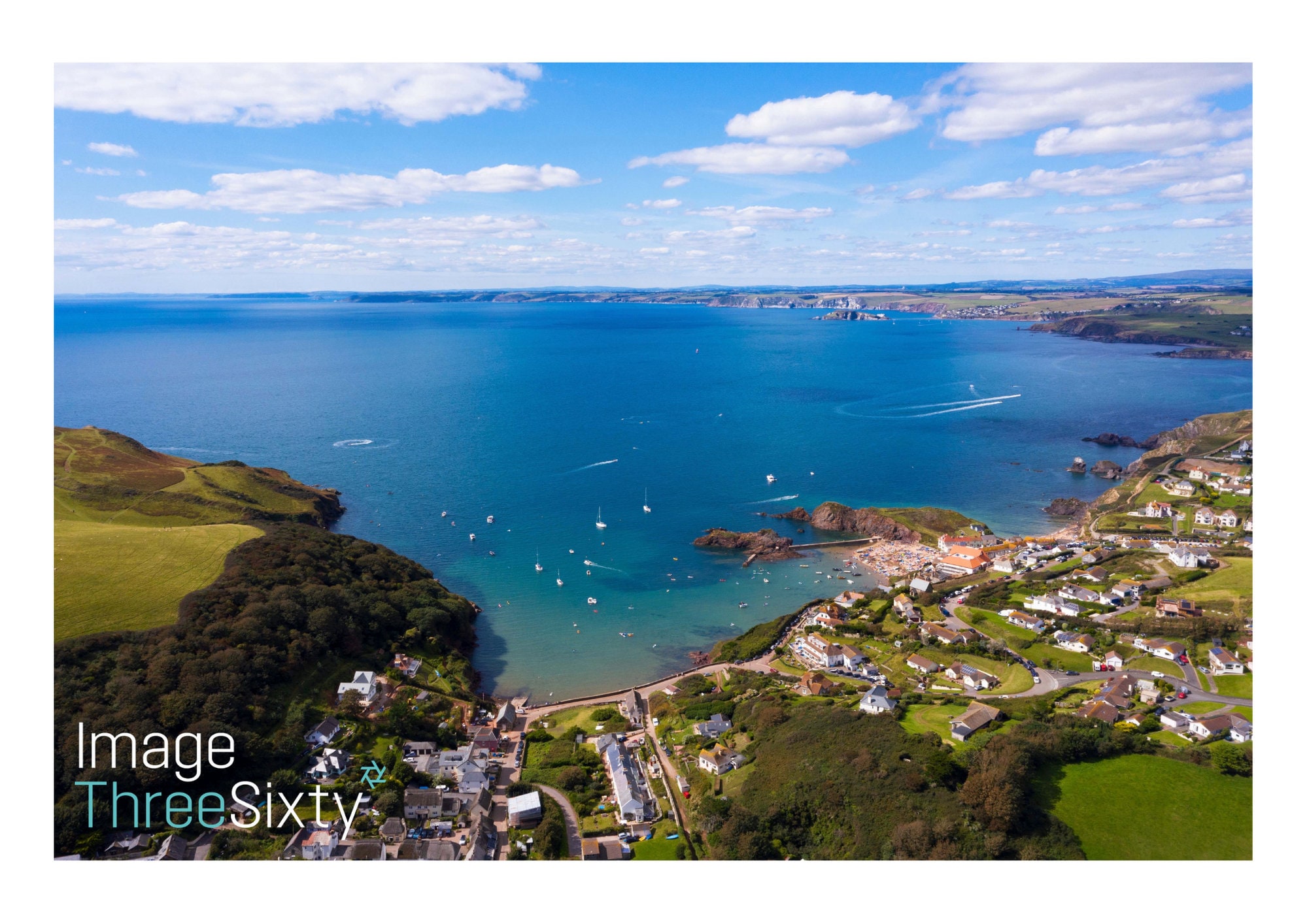 Hope Cove. Framed Photography Print. Devon Landscapes. Aerial Etsy