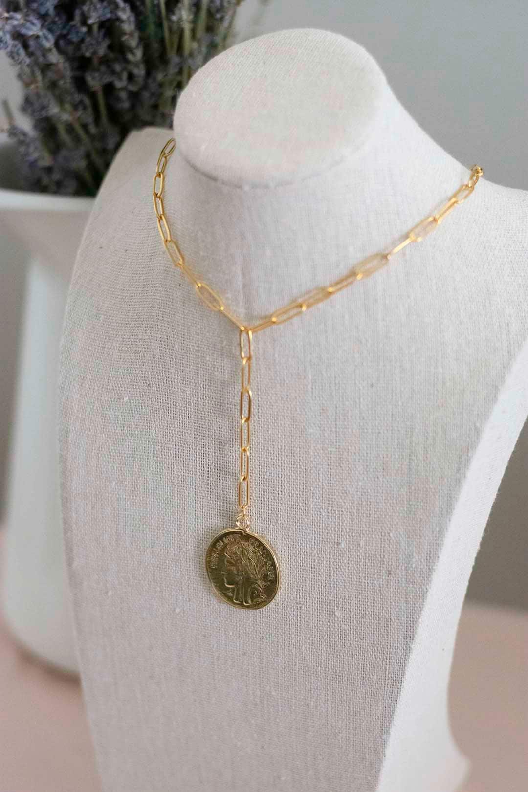送税込【HURLEY BURLEY】DAINTY LARIAT DROP NECKLACE (2色)国発 Dainty Lariat Necklace in Yellow, Rose or White Gold