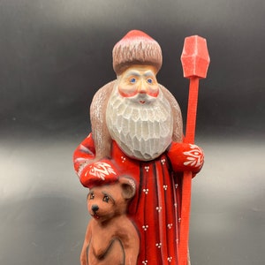 Wooden Carved Santa Claus / 8.2&quot; Height /Painted  Christmas decoration /Home decor /Family Present / Christmas gift #0045