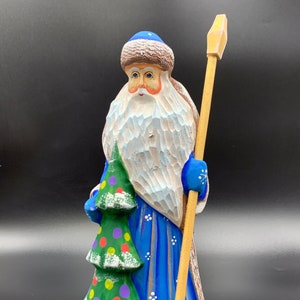 Wooden Carved Santa Claus / 8.6&quot; Height /Painted  Christmas decoration /Home decor /Family Present / Christmas gift #0034