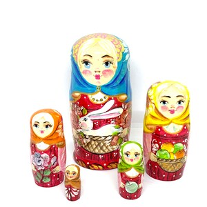 Winter nesting doll Easter  5&quot; (12.5 cm) height beautiful  handmade  matryoshka home decor