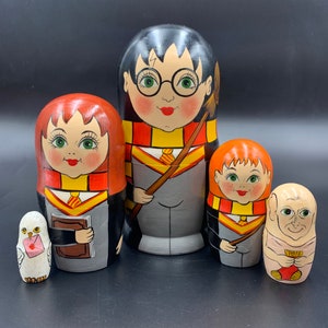 7&quot; height Wooden Cartoon  Nesting Doll   decoration Home decor Family Present  Christmas gift