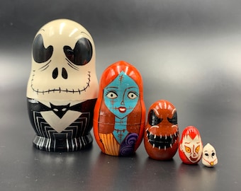 4.7&quot; Wooden Halloween Idea  Nesting Doll   decoration Home decor Family Present  Christmas gift